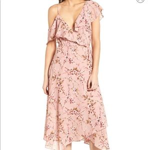 WAYF asymmetrical one shoulder midi dress